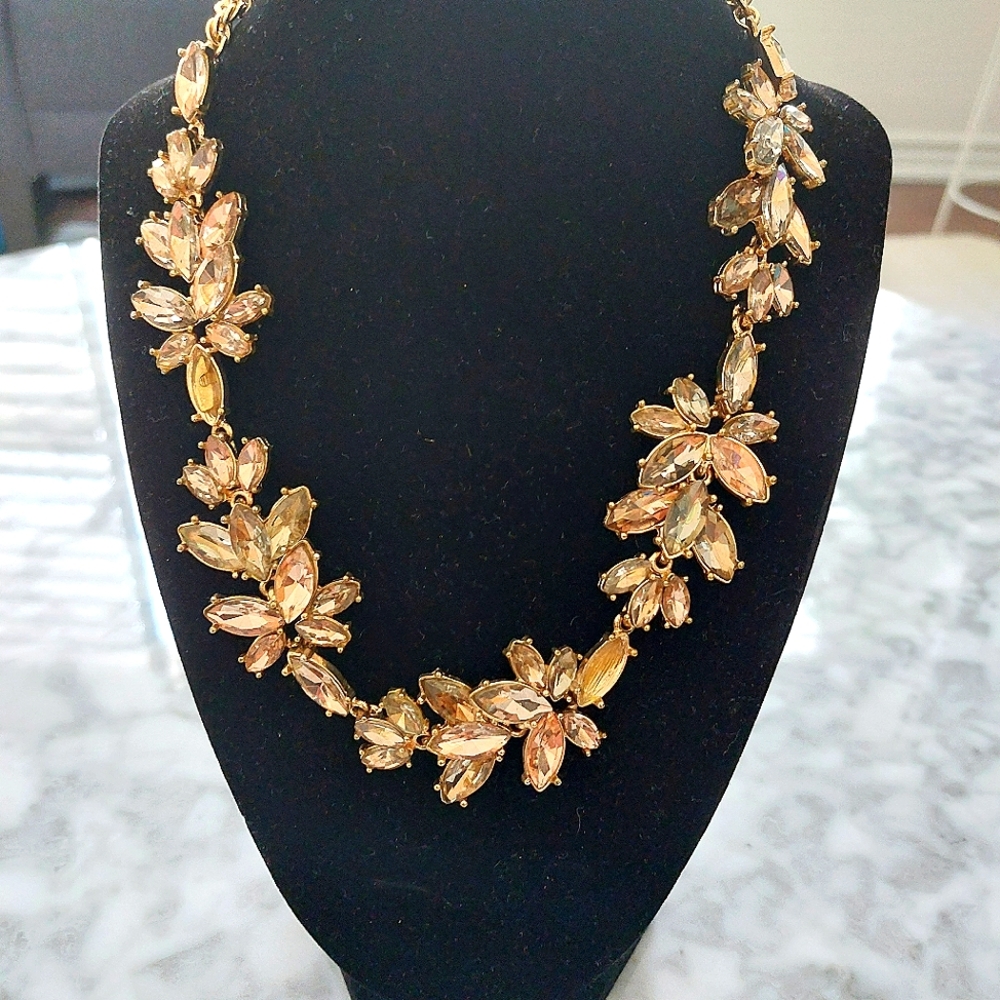 Banana Republic statement necklace in yellow rhinestones